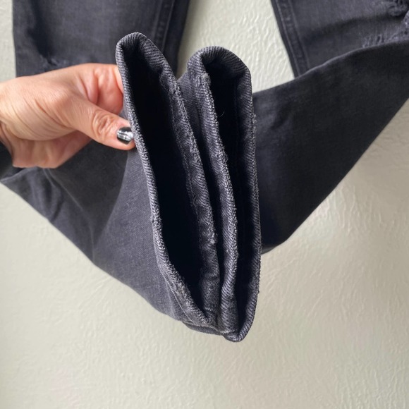 NWT Agolde Nico High Rise Slim Fit Jeans Black Cassette Womens Size 24 - Picture 7 of 11